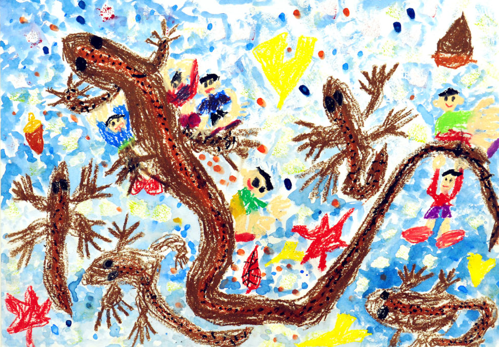 カナヘビさんとおにごっこ