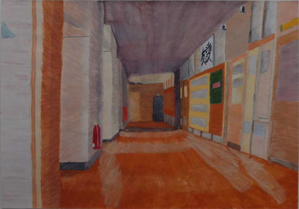 廊下に外から入る光