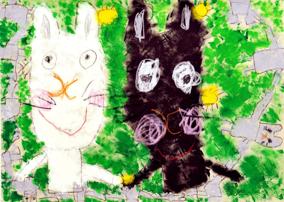 しろいうさぎとくろいうさぎ