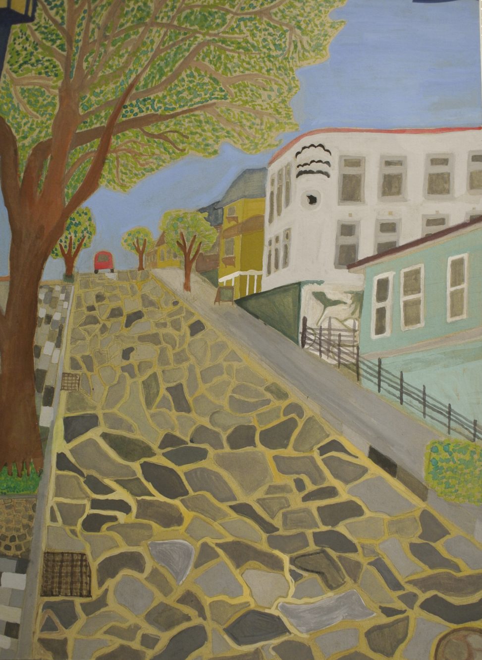 美しい並木がならんだ坂