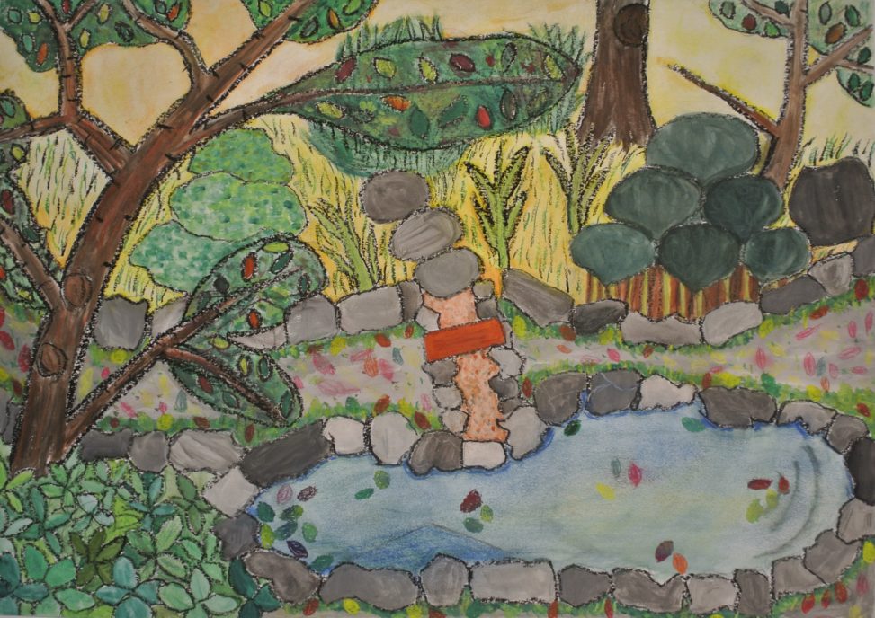 木々が集まる三梨の庭