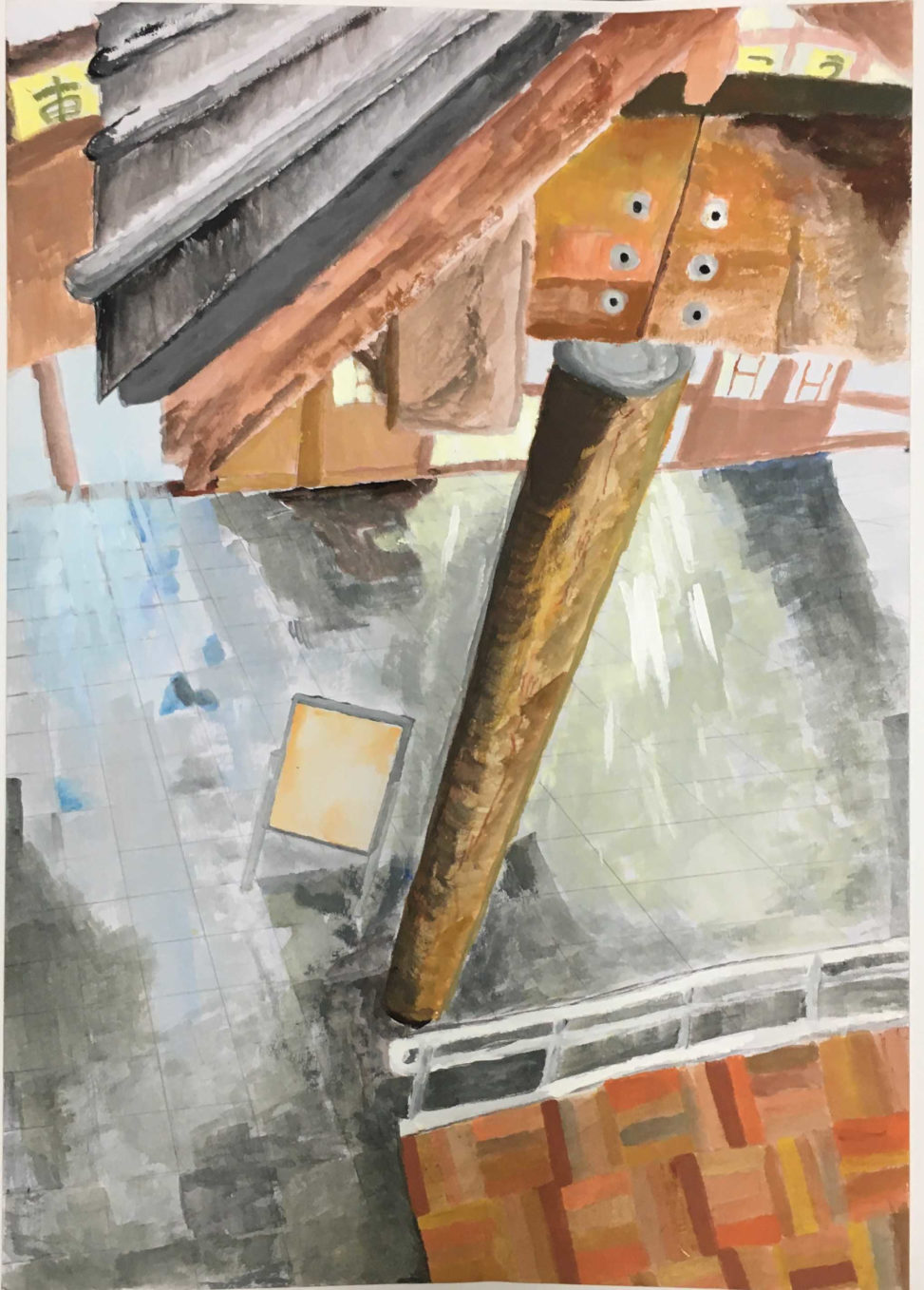 昇降口を見下ろして