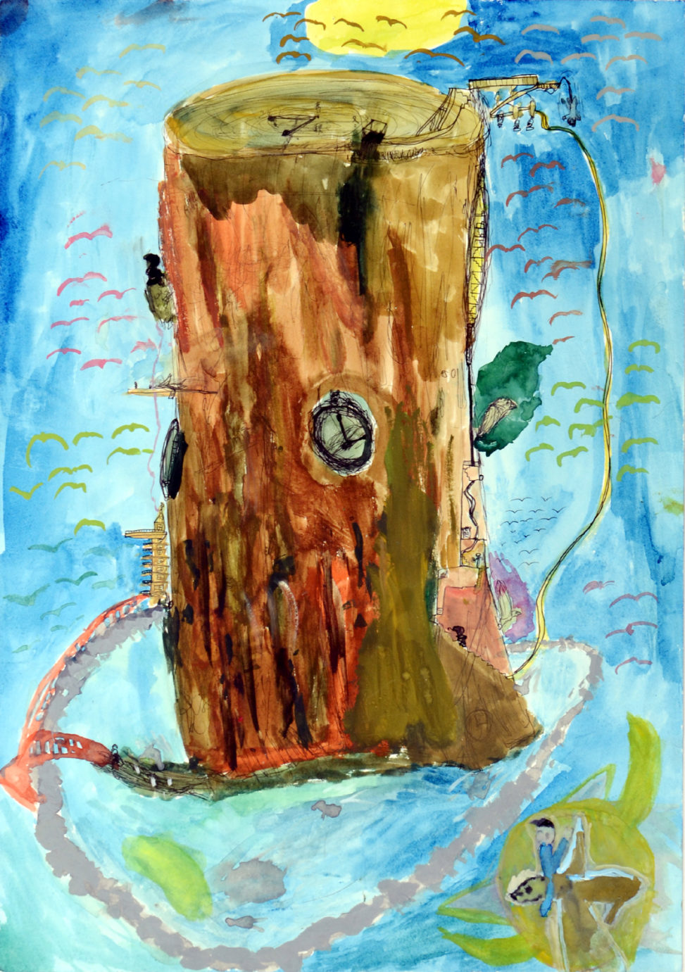 木の時計で有名な小人と動物のホテル