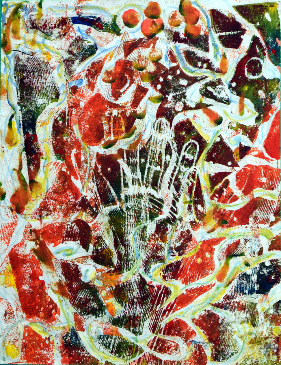 池に映る手の心