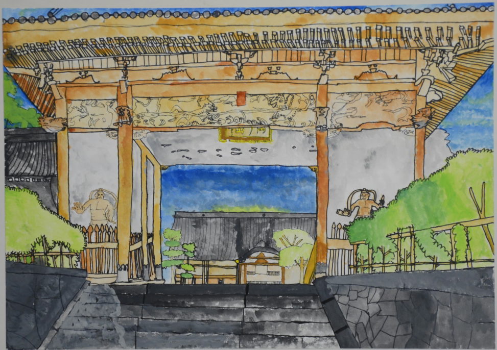 そびえ立つ長慶寺の門