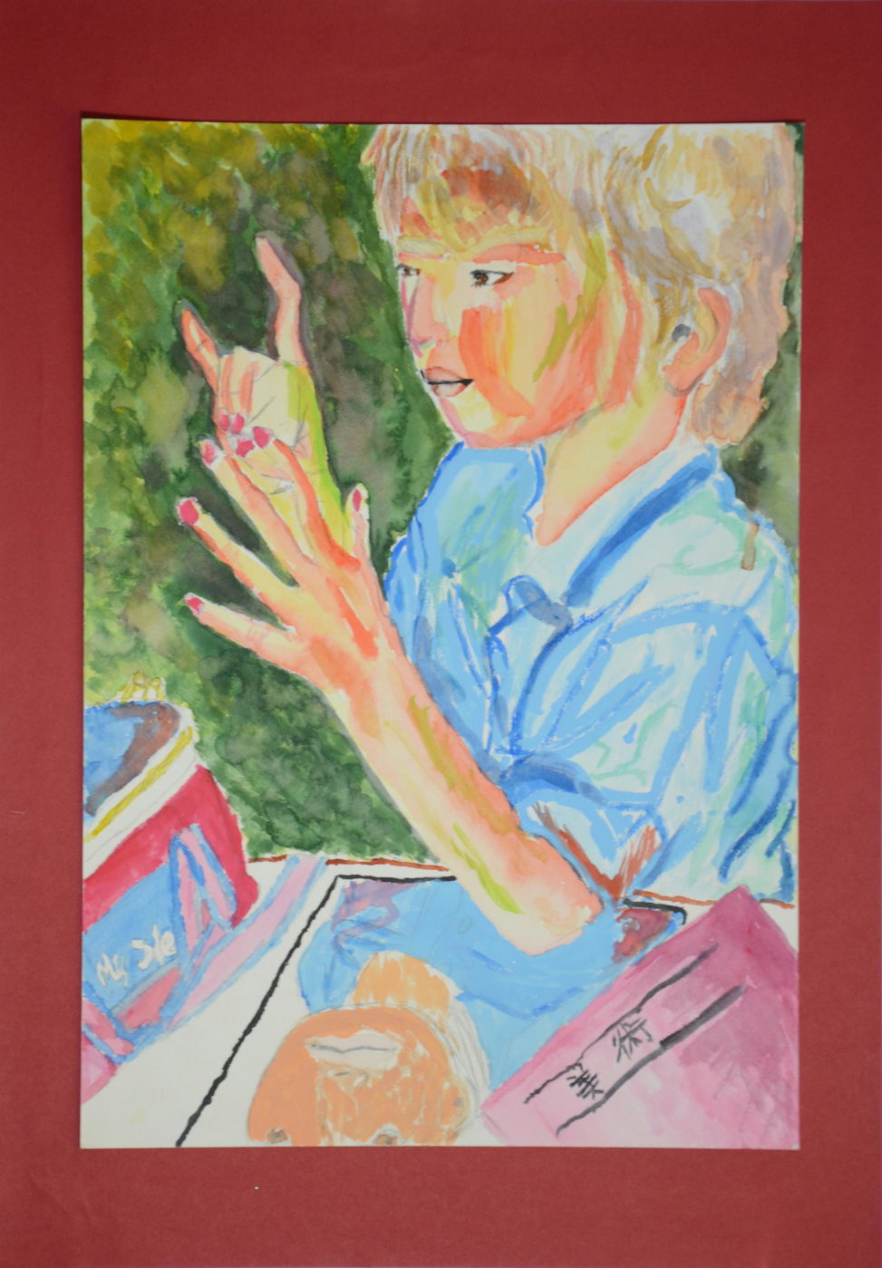 手遊びをしている友達