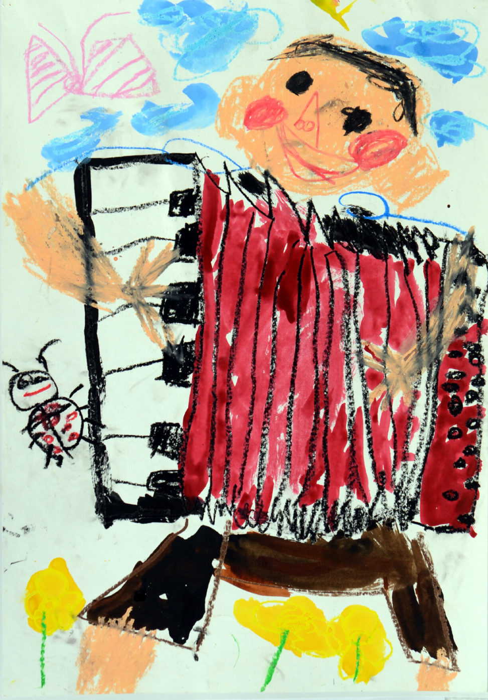 アコーディオンをひいてみたよ！